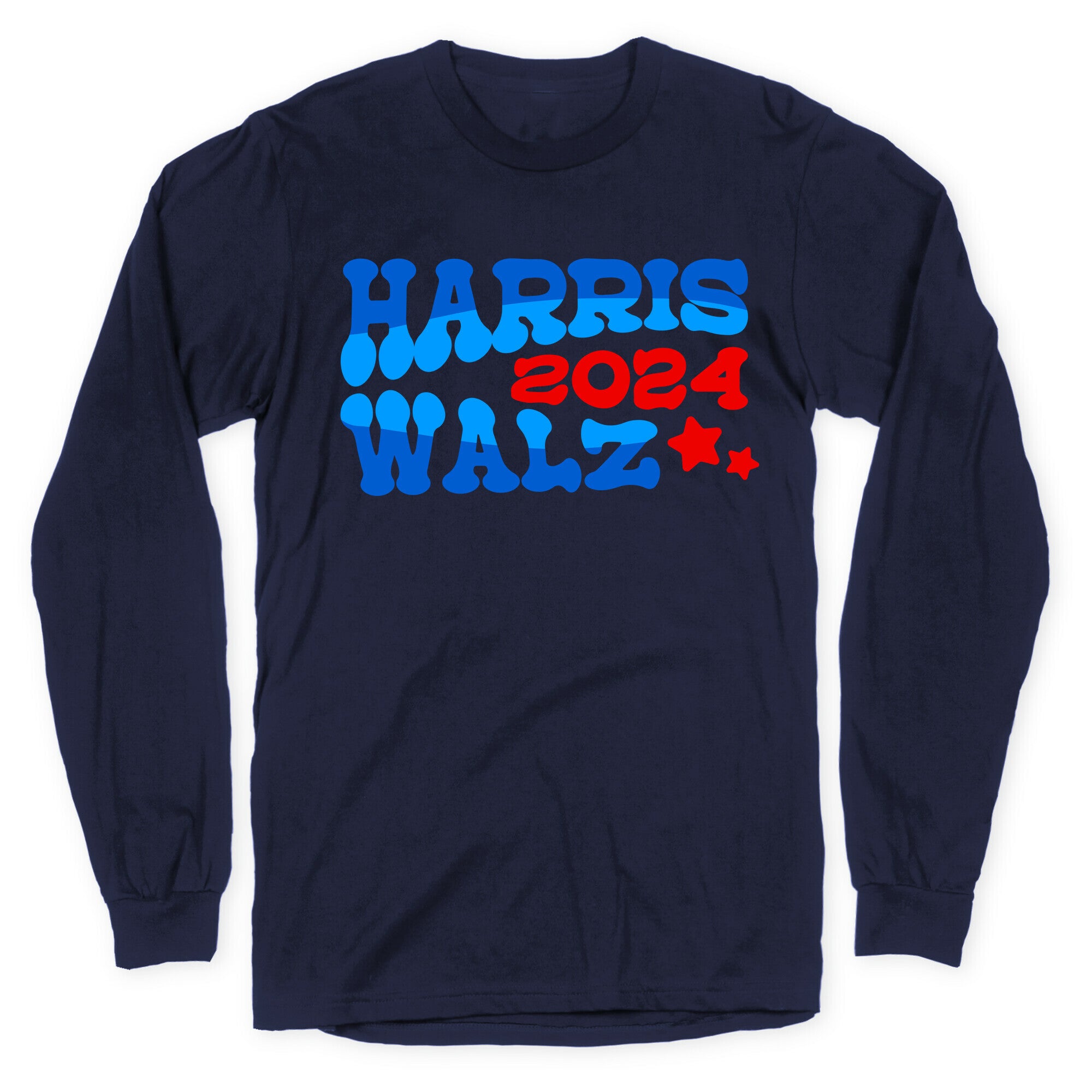 Harris Walz 2024 Retro Text Longsleeve Tee