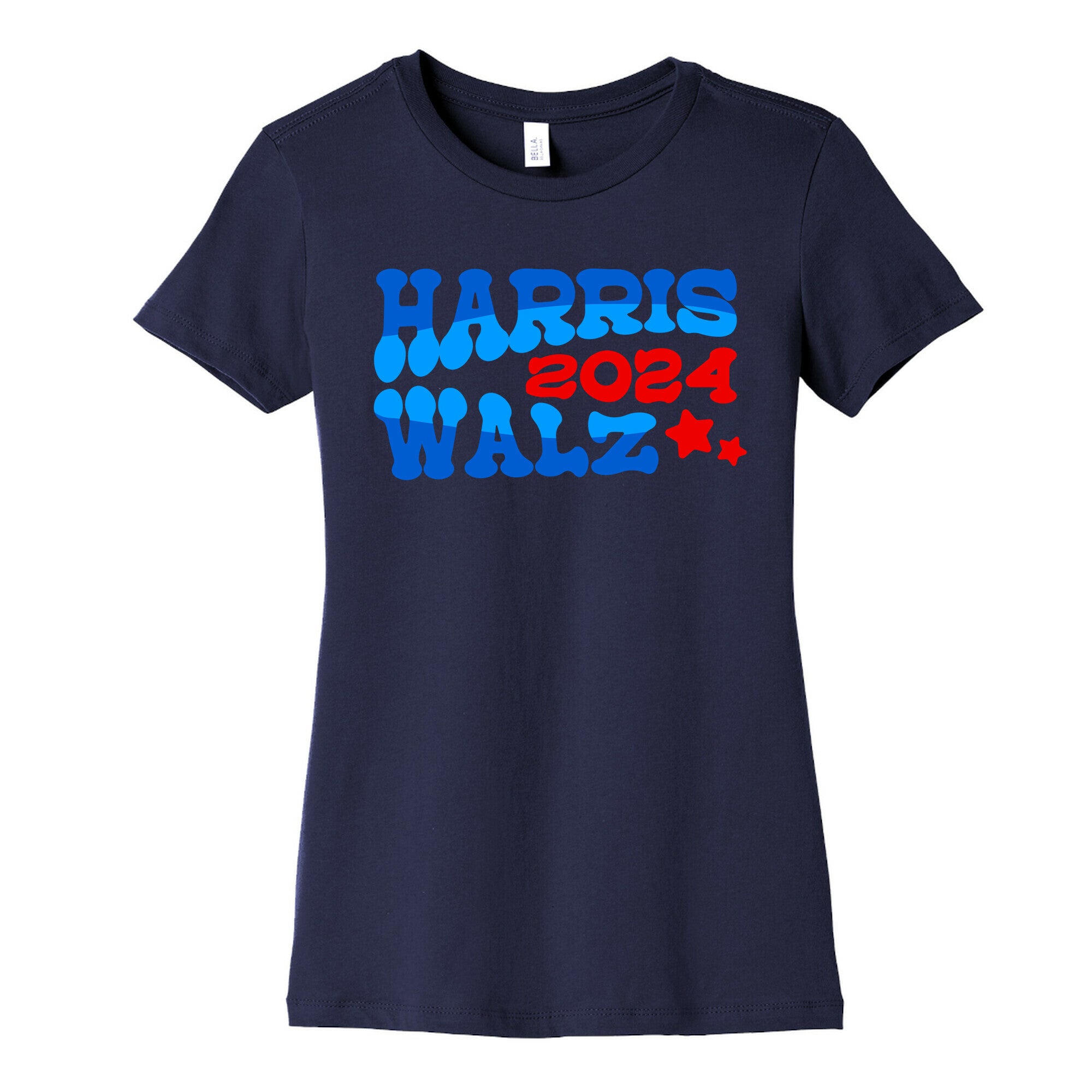 Harris Walz 2024 Retro Text Womens Cotton Tee
