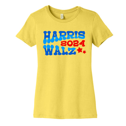 Harris Walz 2024 Retro Text Womens Cotton Tee