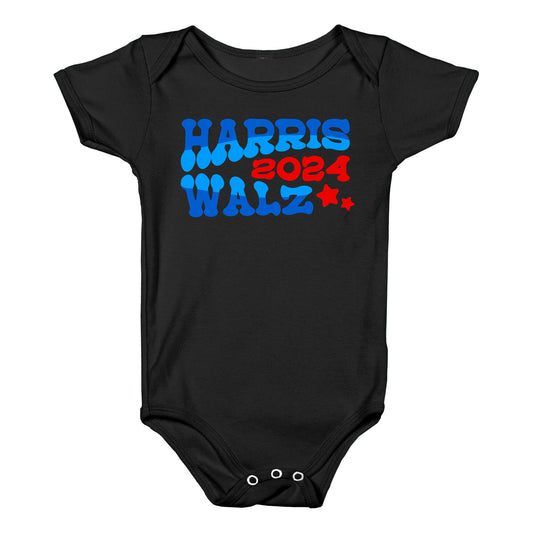 Harris Walz 2024 Retro Text Baby One-Piece