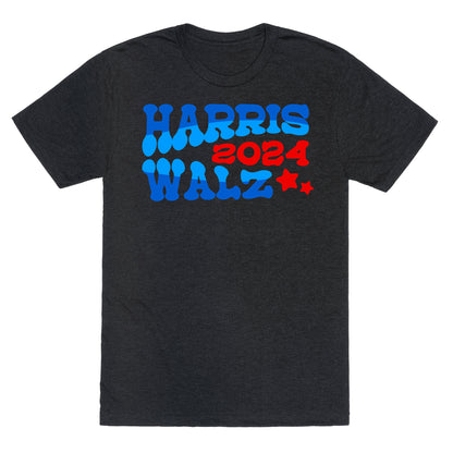 Harris Walz 2024 Retro Text Unisex Triblend Tee