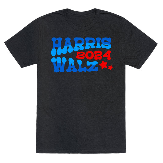 Harris Walz 2024 Retro Text Unisex Triblend Tee