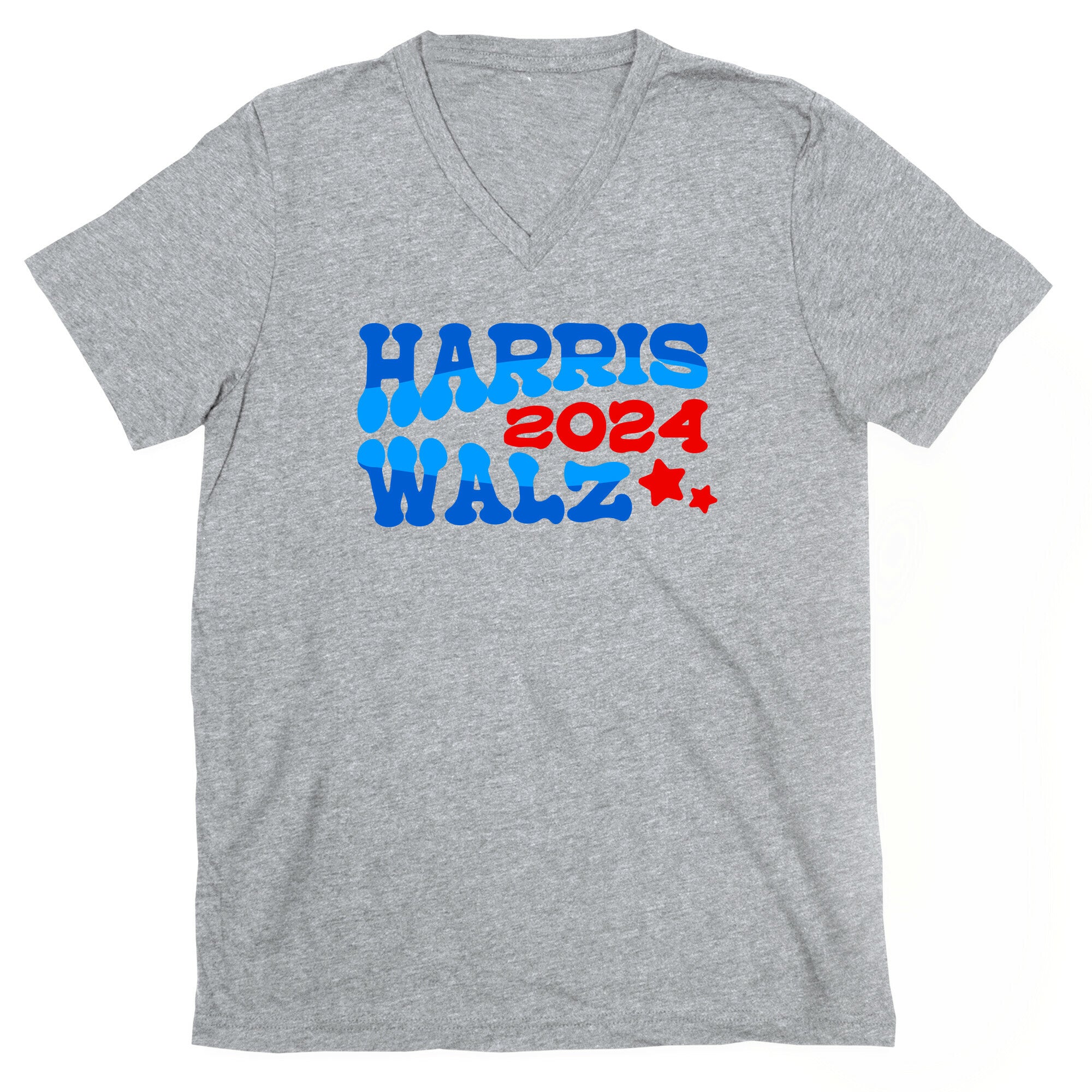 Harris Walz 2024 Retro Text V-Neck