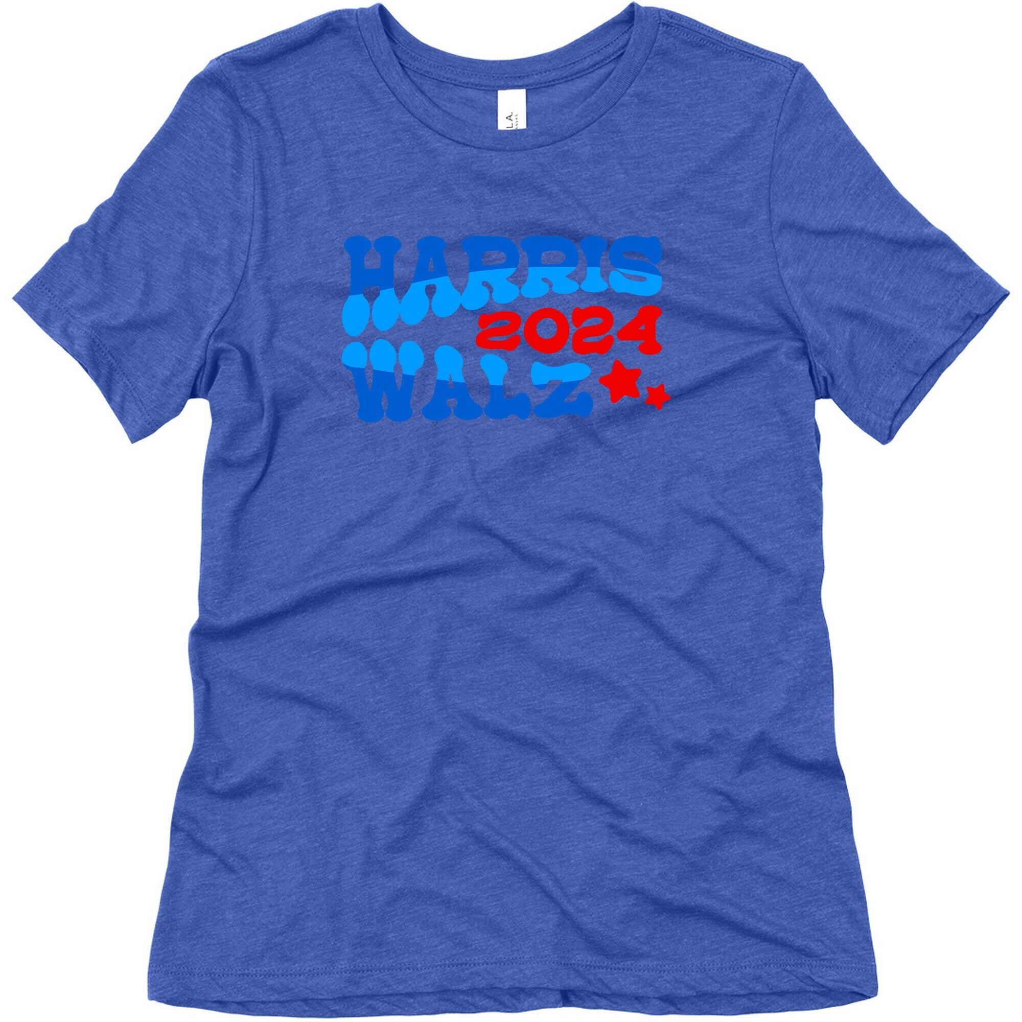 Harris Walz 2024 Retro Text Womens Triblend Tee