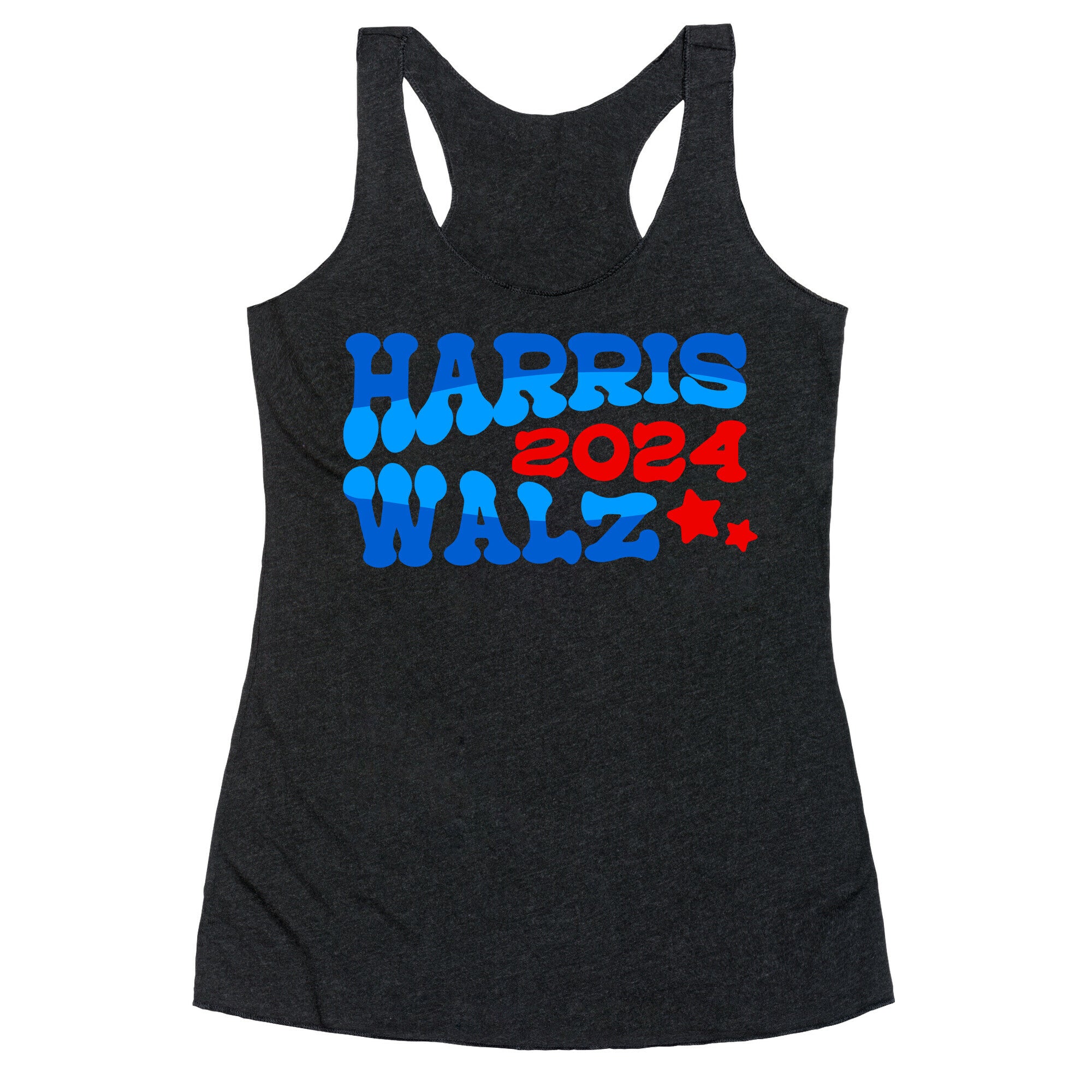 Harris Walz 2024 Retro Text Racerback Tank