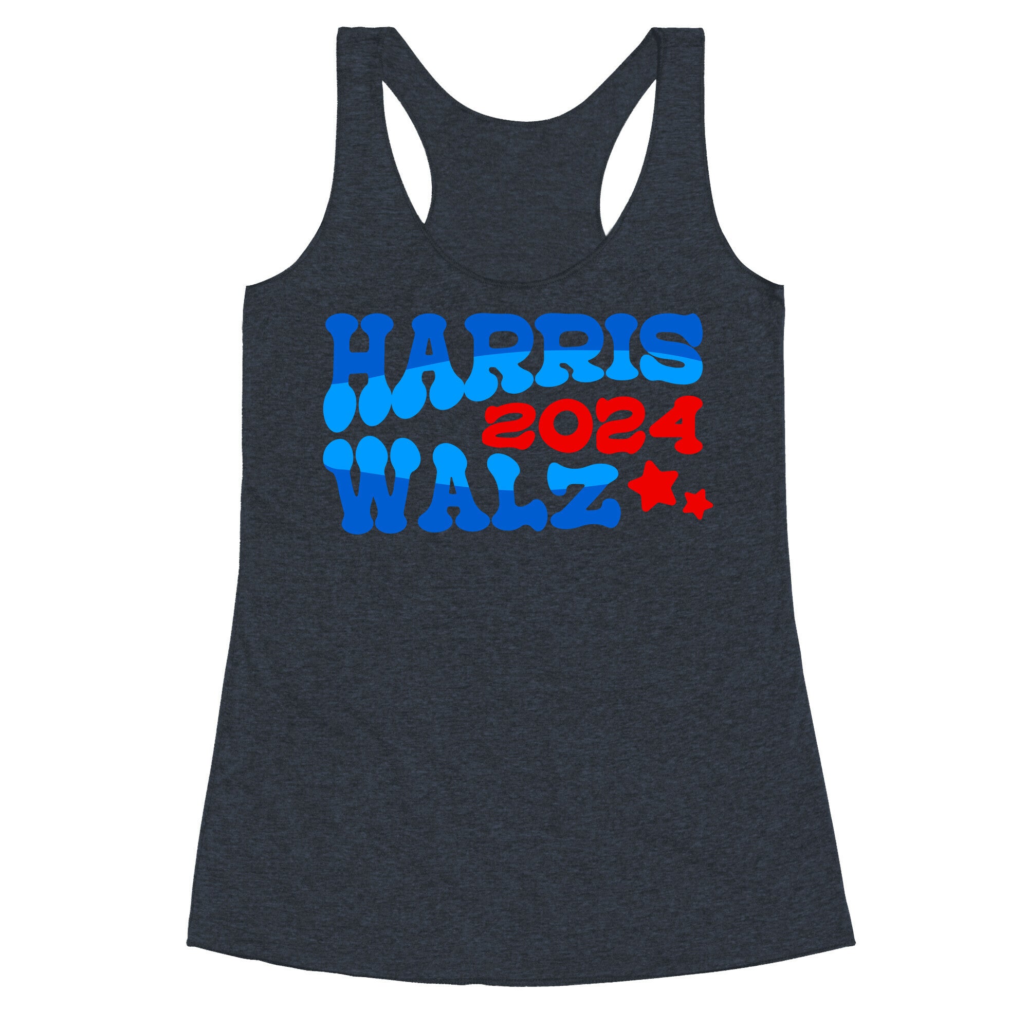 Harris Walz 2024 Retro Text Racerback Tank