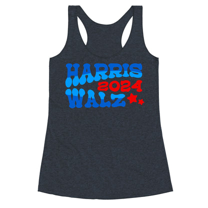 Harris Walz 2024 Retro Text Racerback Tank