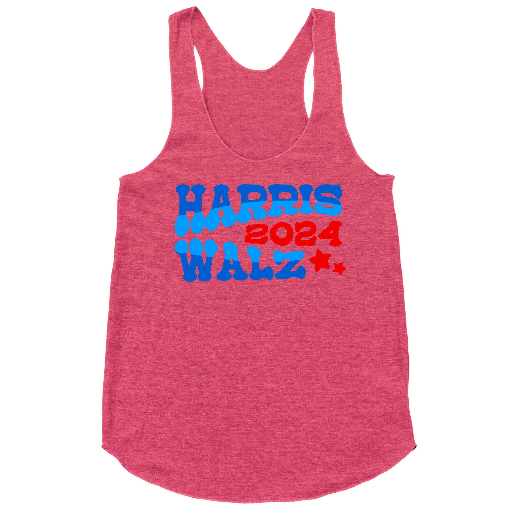 Harris Walz 2024 Retro Text Racerback Tank