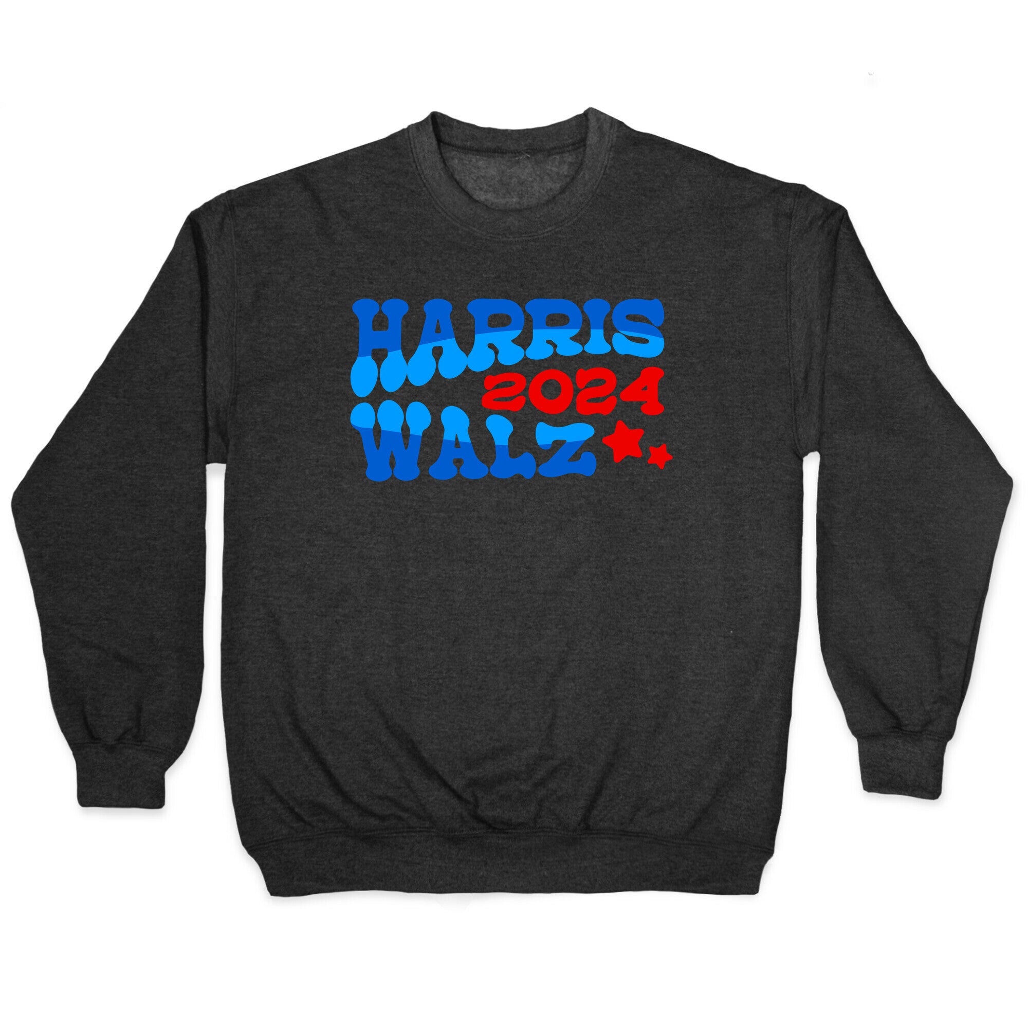 Harris Walz 2024 Retro Text Crewneck Sweatshirt