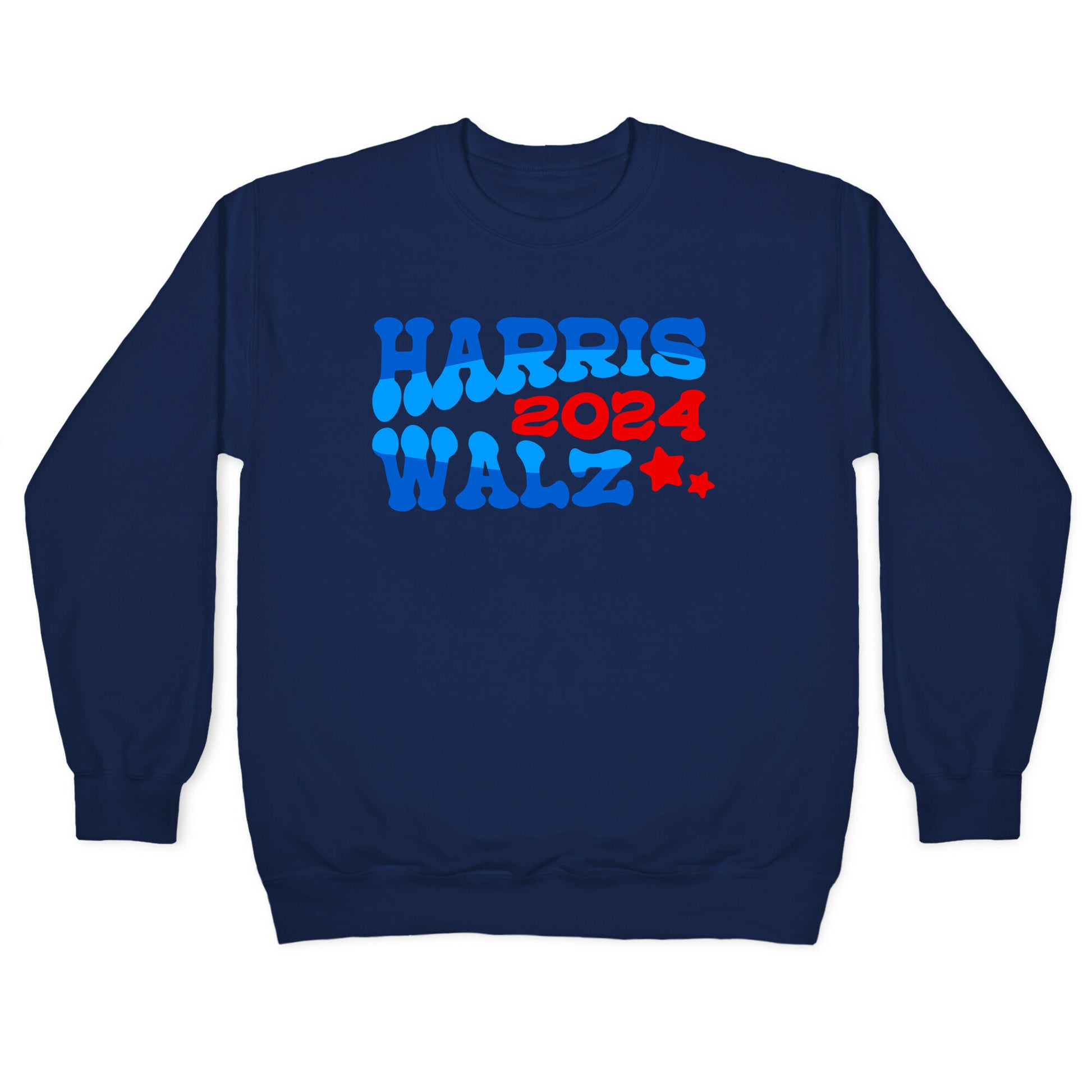 Harris Walz 2024 Retro Text Crewneck Sweatshirt