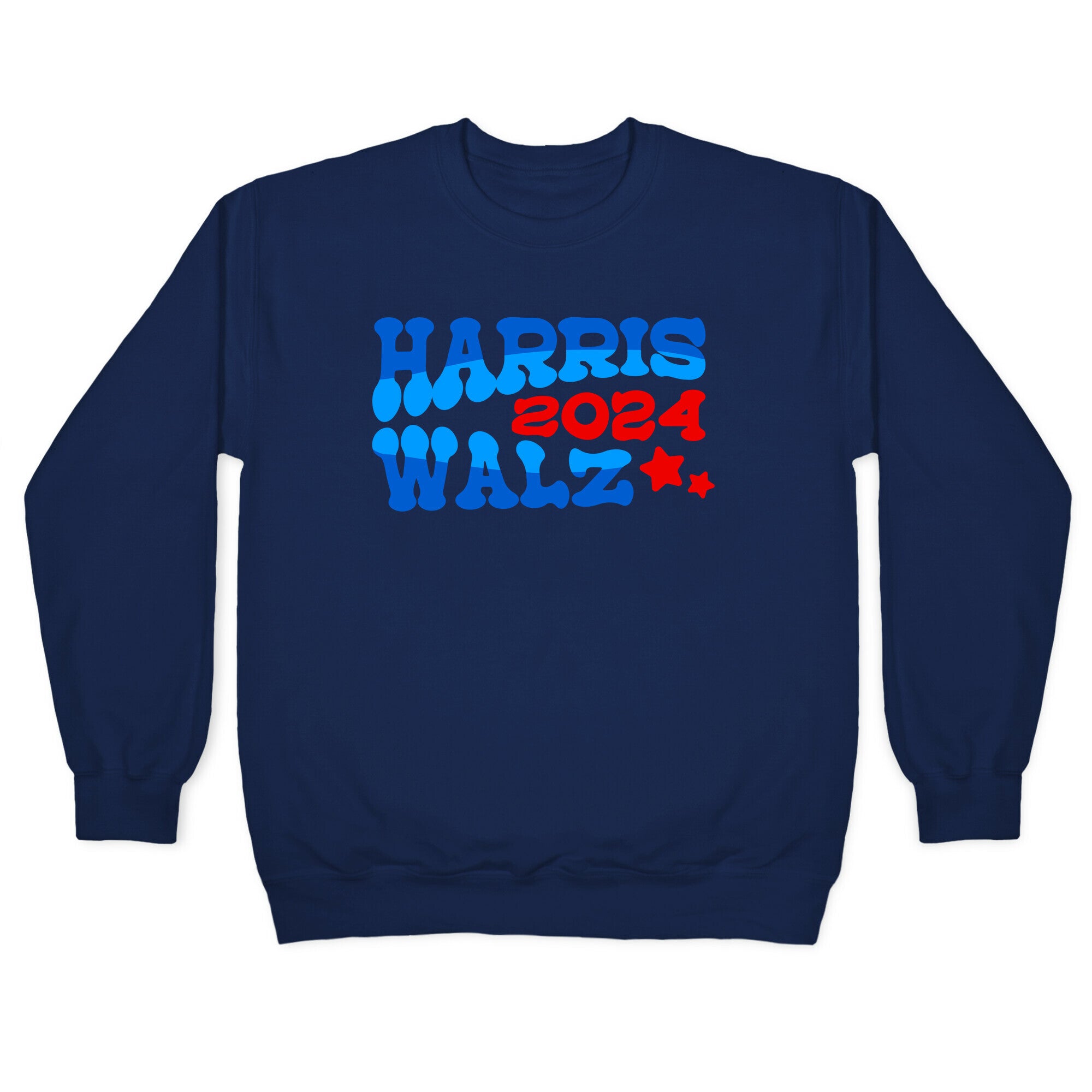Harris Walz 2024 Retro Text Crewneck Sweatshirt
