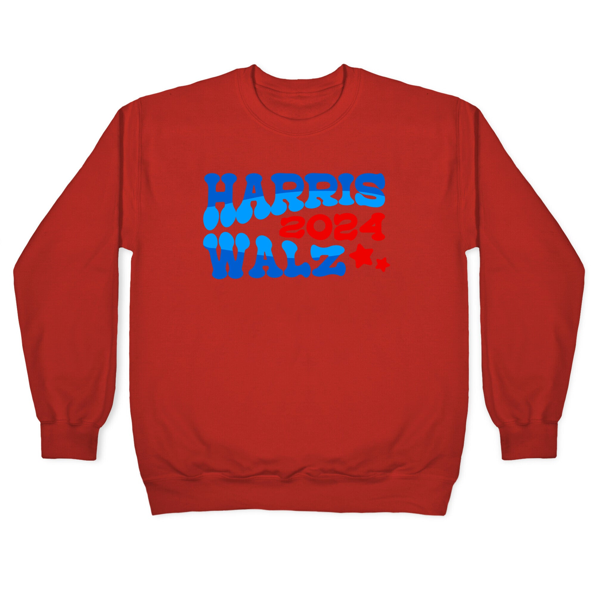 Harris Walz 2024 Retro Text Crewneck Sweatshirt