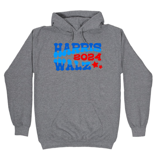 Harris Walz 2024 Retro Text Hoodie