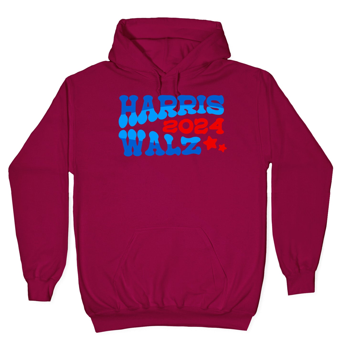 Harris Walz 2024 Retro Text Hoodie