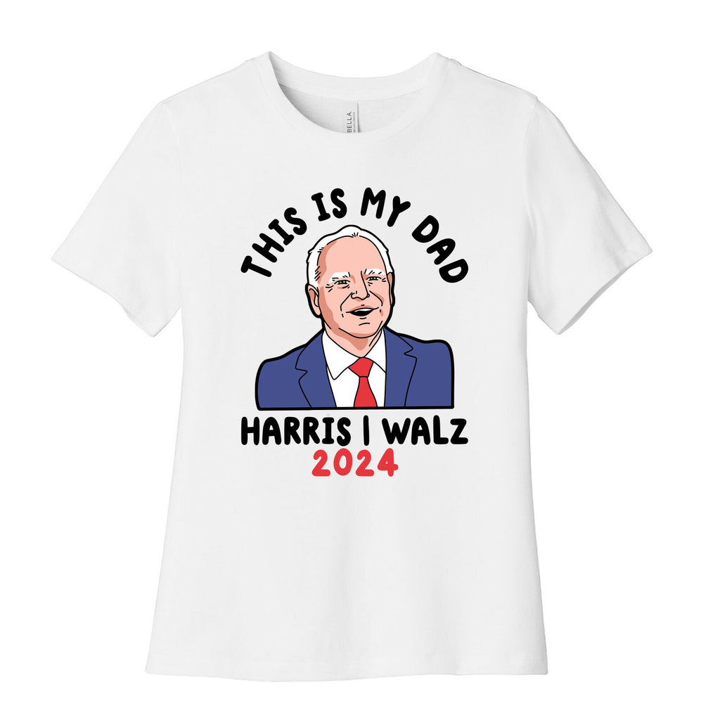 This Is My Dad Tim Walz Womens Cotton Tee