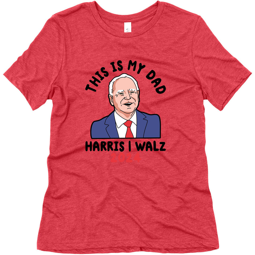This Is My Dad Tim Walz Womens Triblend Tee