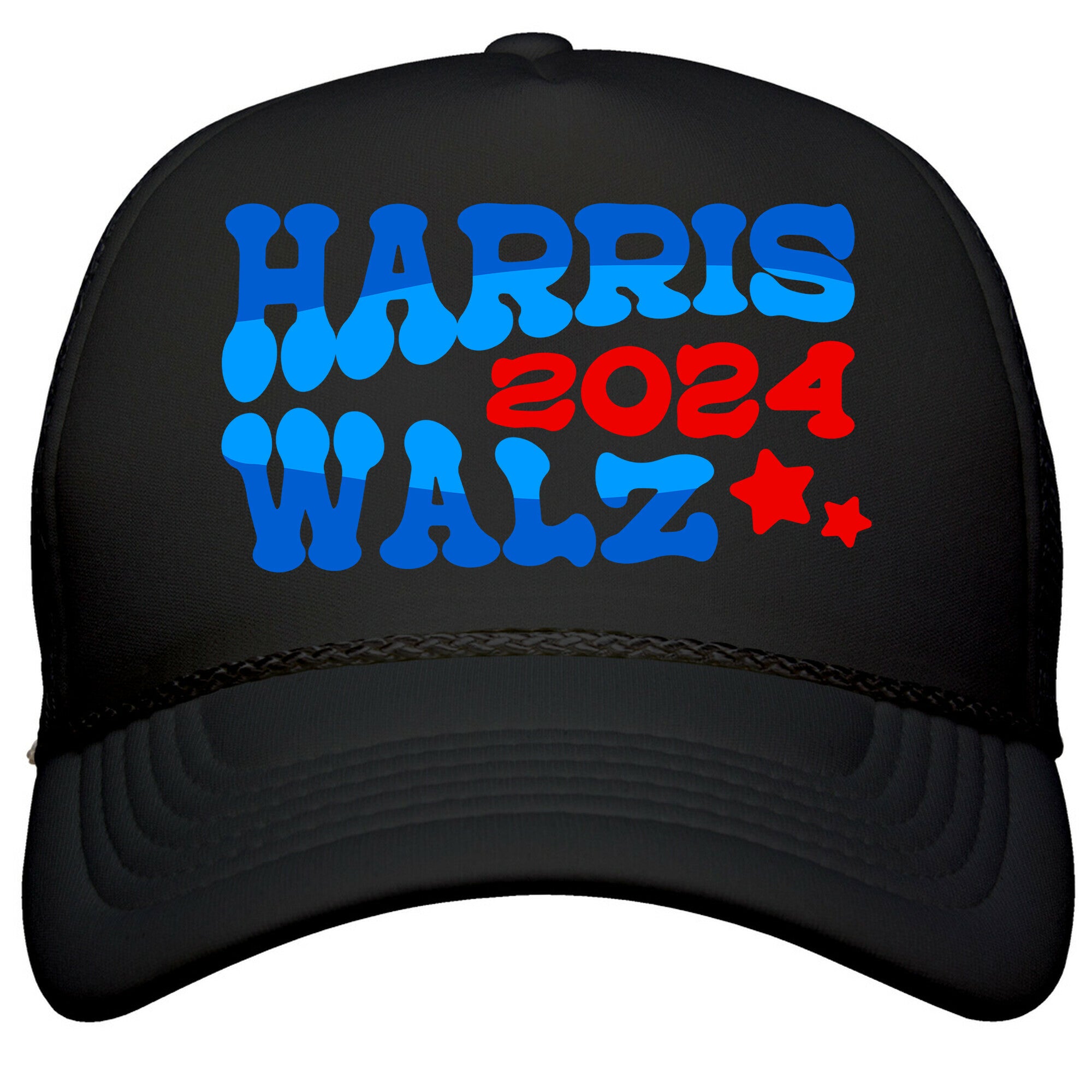 Harris Walz 2024 Retro Text Snapback Trucker Hat