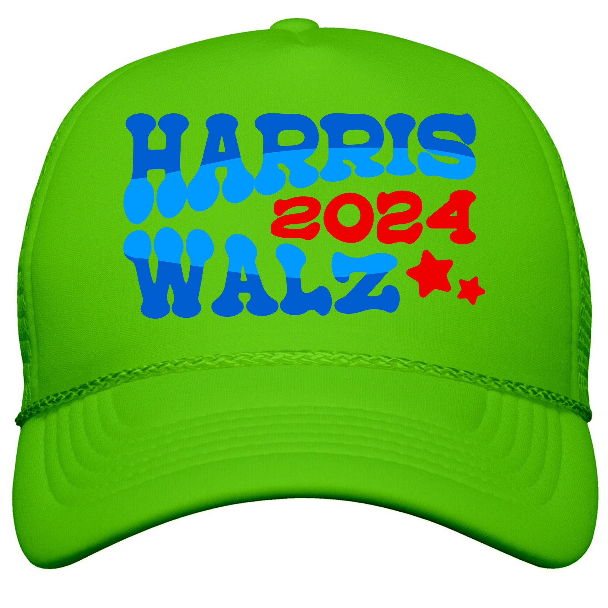 Harris Walz 2024 Retro Text Snapback Trucker Hat