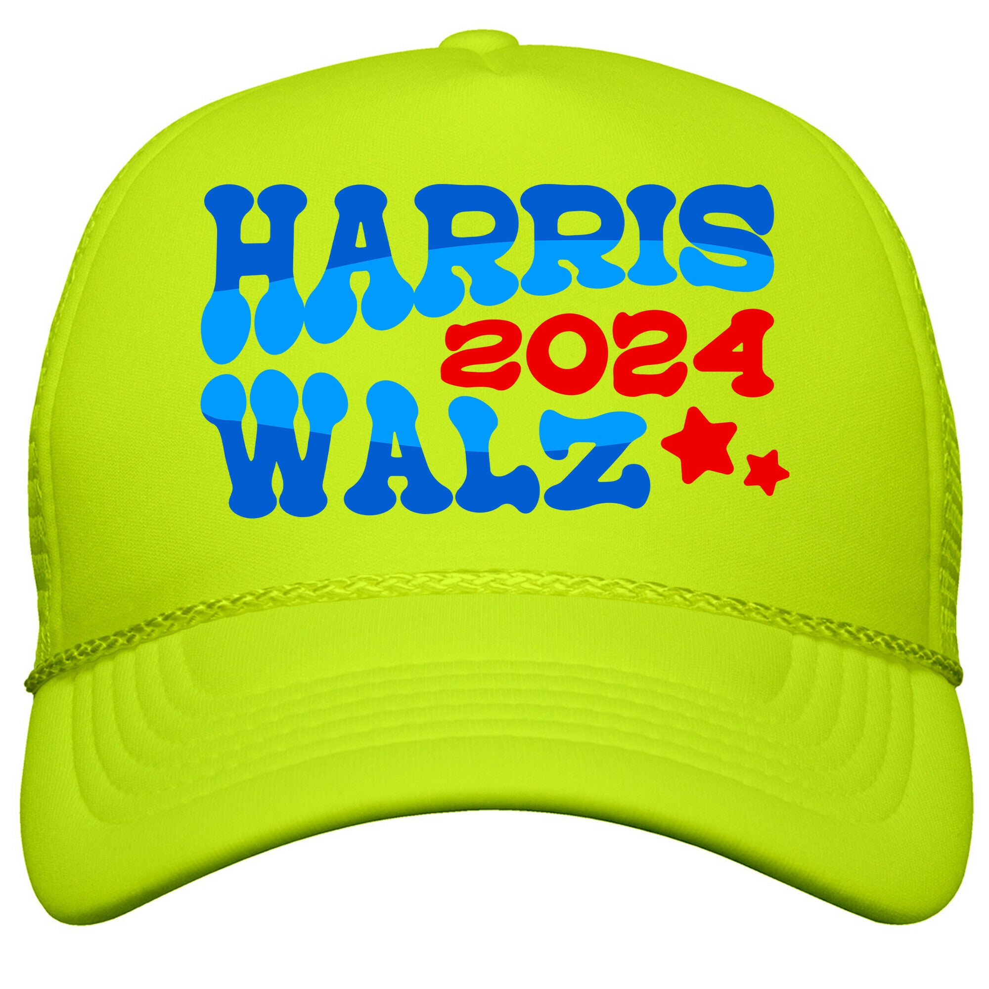 Harris Walz 2024 Retro Text Snapback Trucker Hat