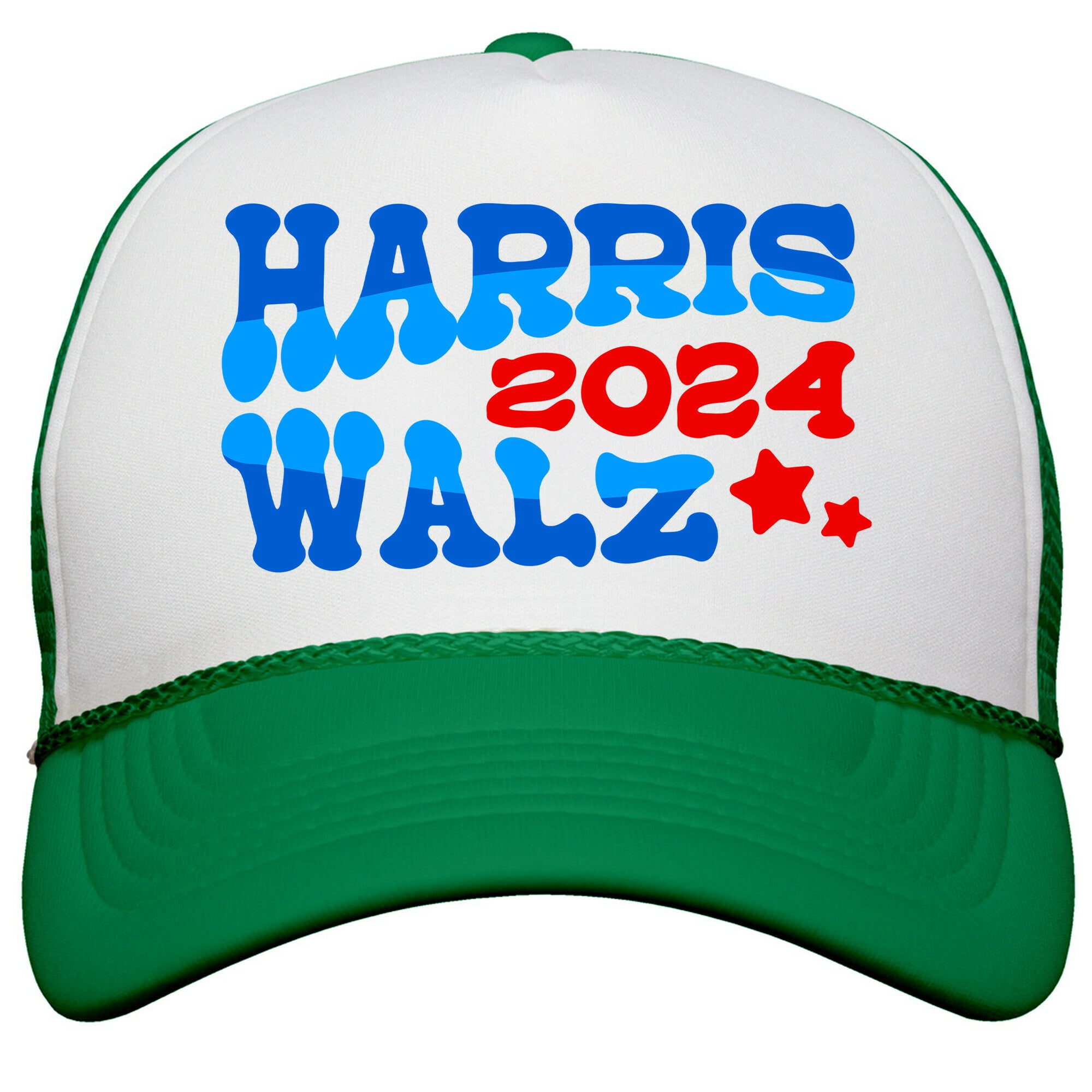 Harris Walz 2024 Retro Text Snapback Trucker Hat