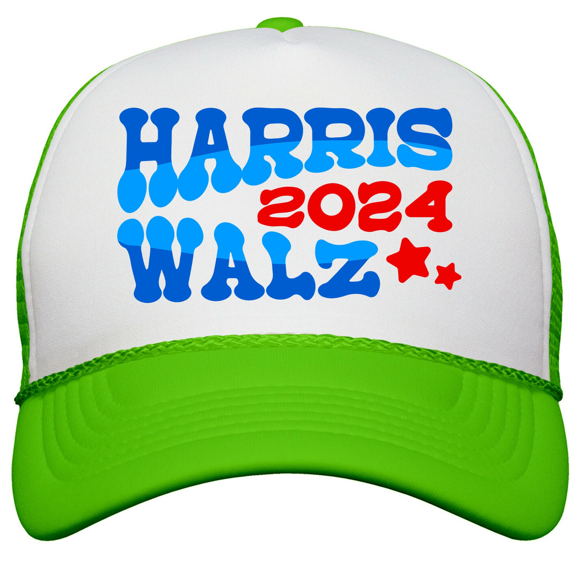 Harris Walz 2024 Retro Text Snapback Trucker Hat
