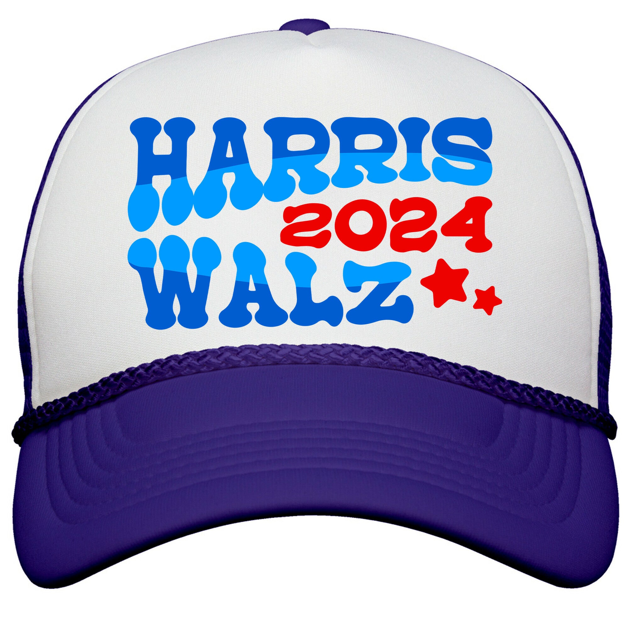 Harris Walz 2024 Retro Text Snapback Trucker Hat