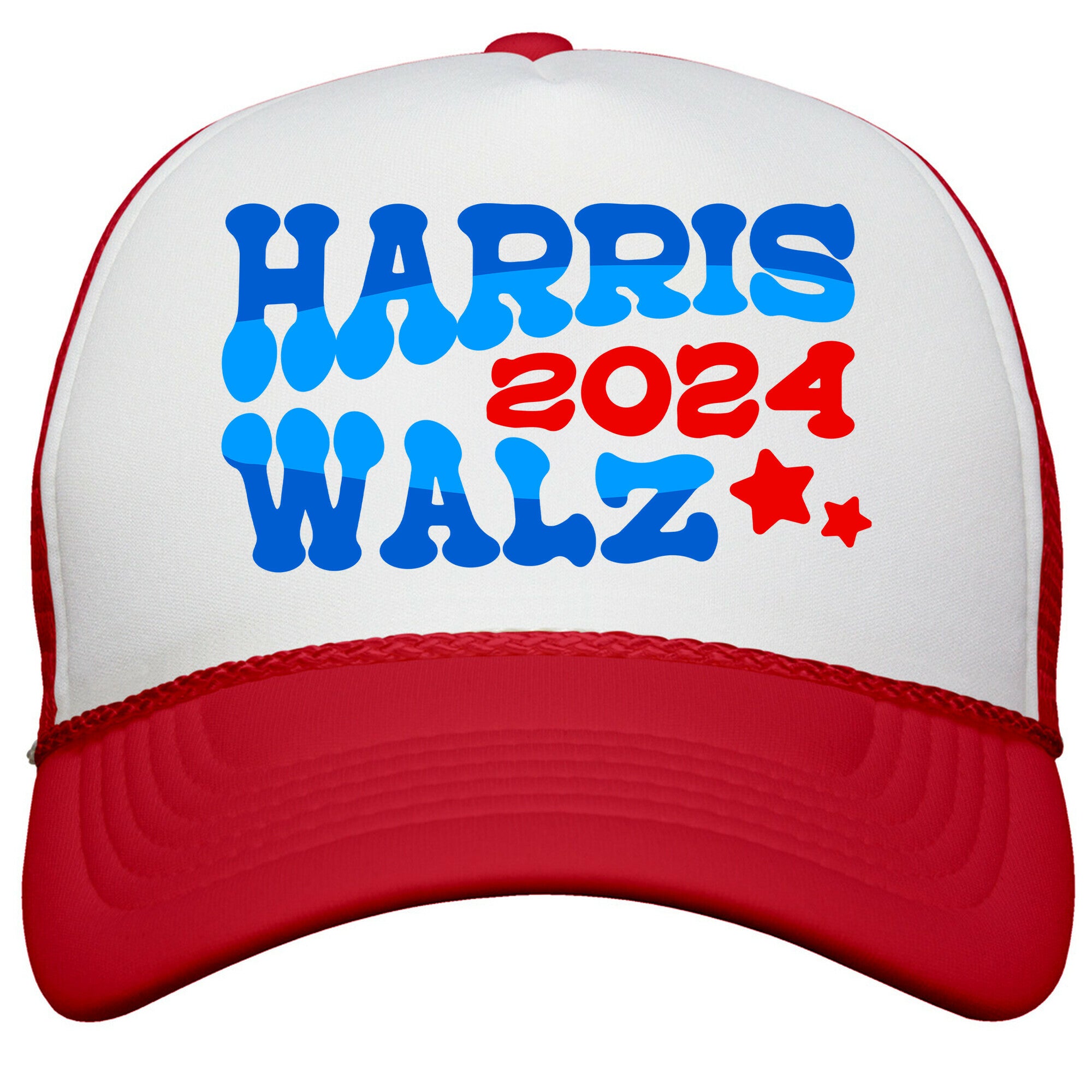 Harris Walz 2024 Retro Text Snapback Trucker Hat