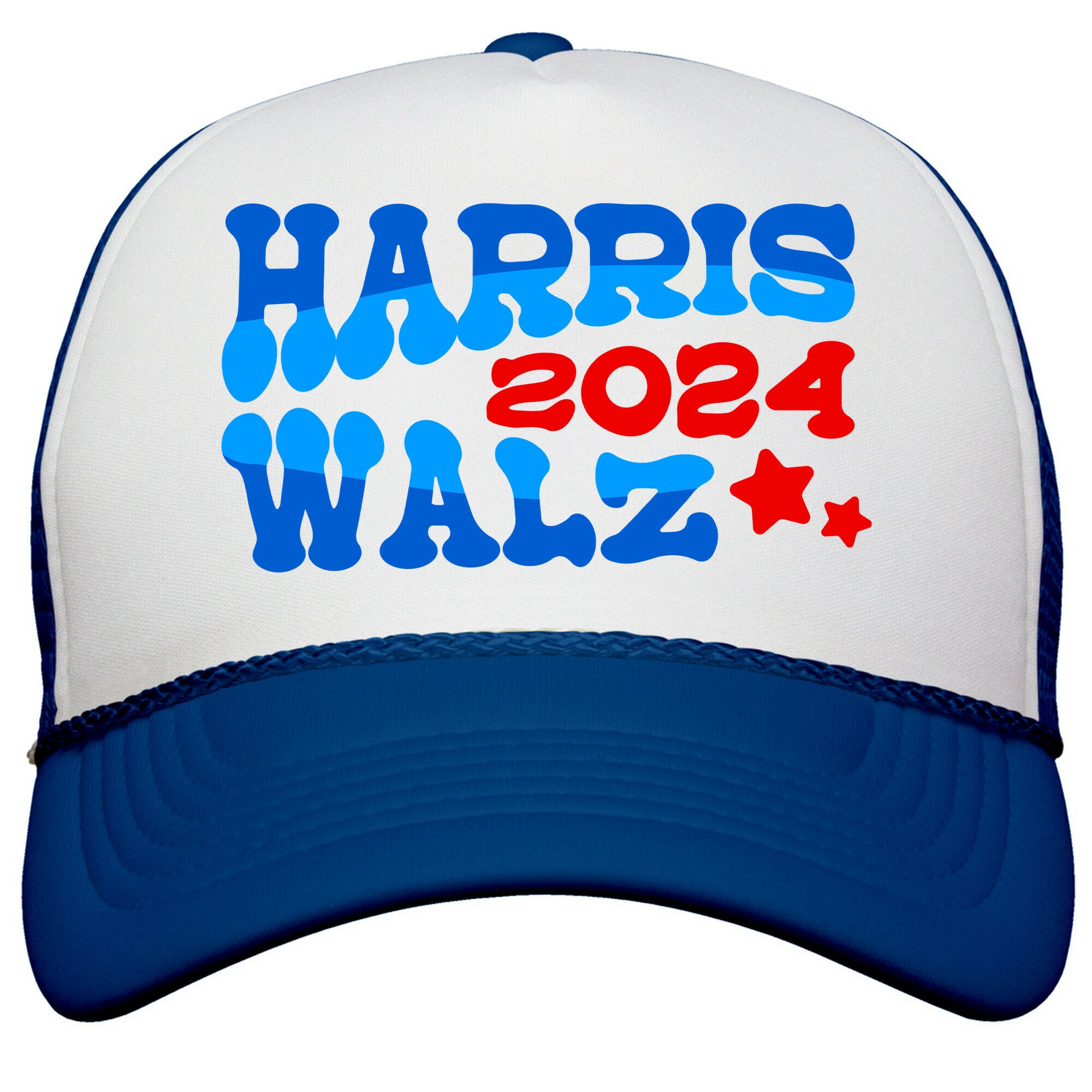 Harris Walz 2024 Retro Text Snapback Trucker Hat