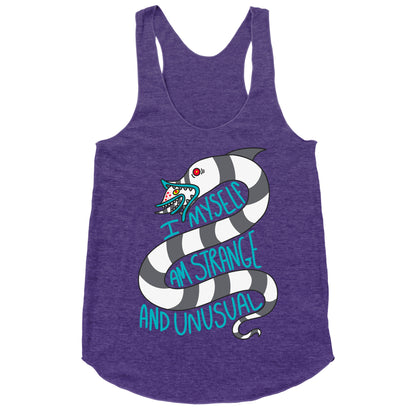 I Myself Am Strange and Unusual  Racerback Tank