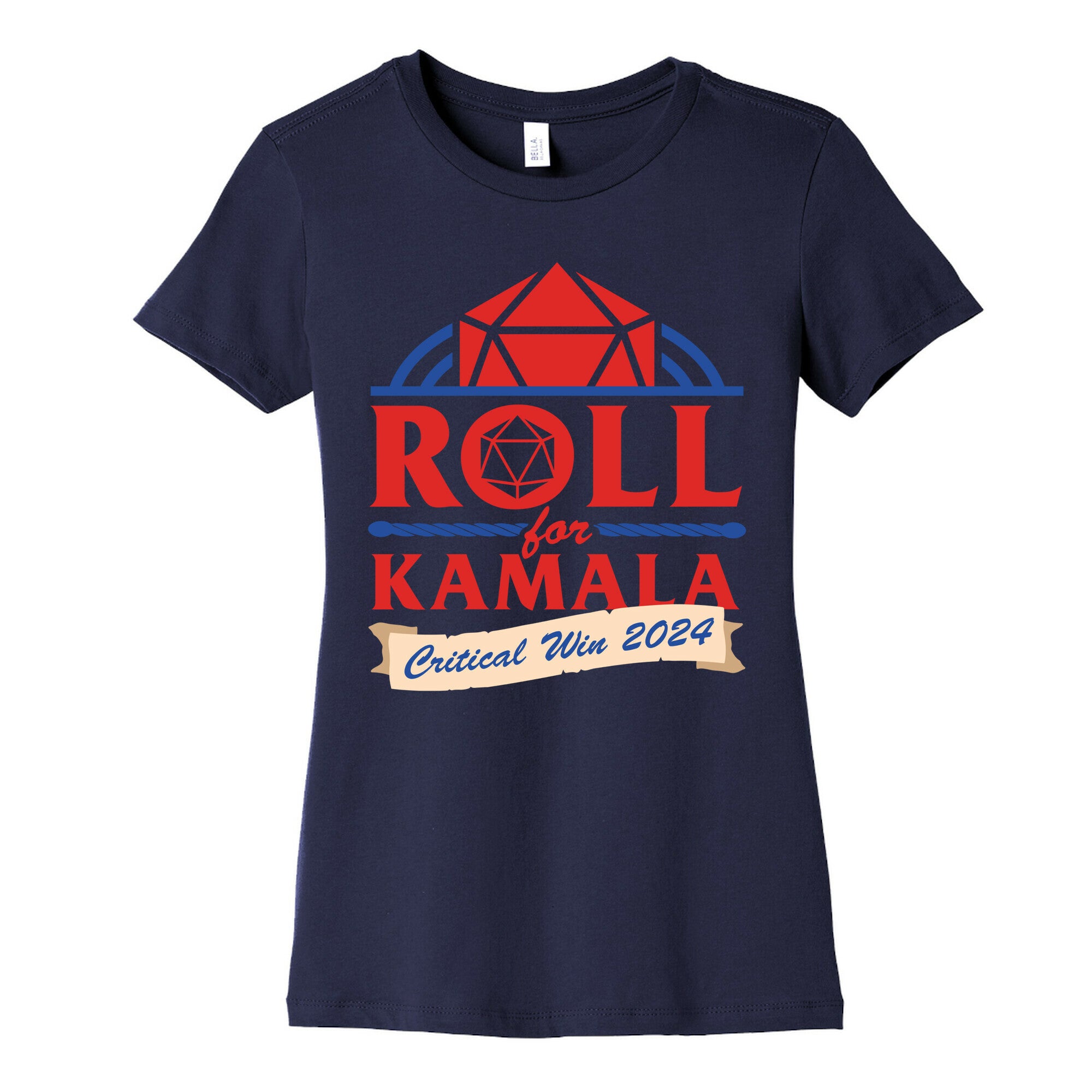 Roll for Kamala: Critical Win 2024 Womens Cotton Tee