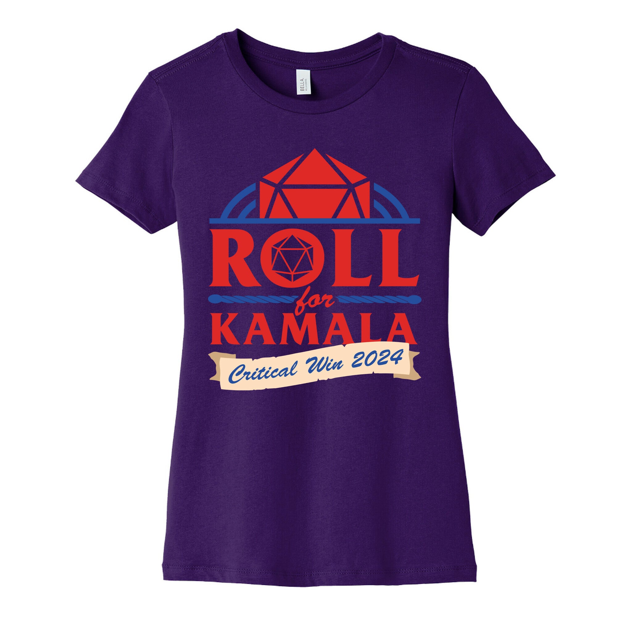 Roll for Kamala: Critical Win 2024 Womens Cotton Tee