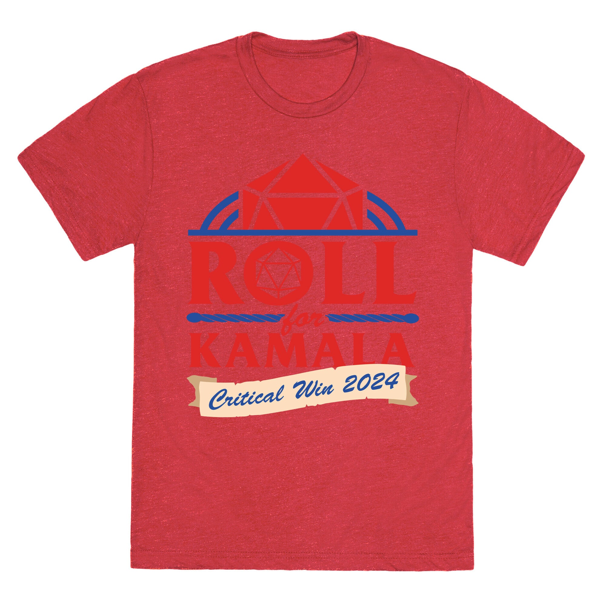 Roll for Kamala: Critical Win 2024 Unisex Triblend Tee