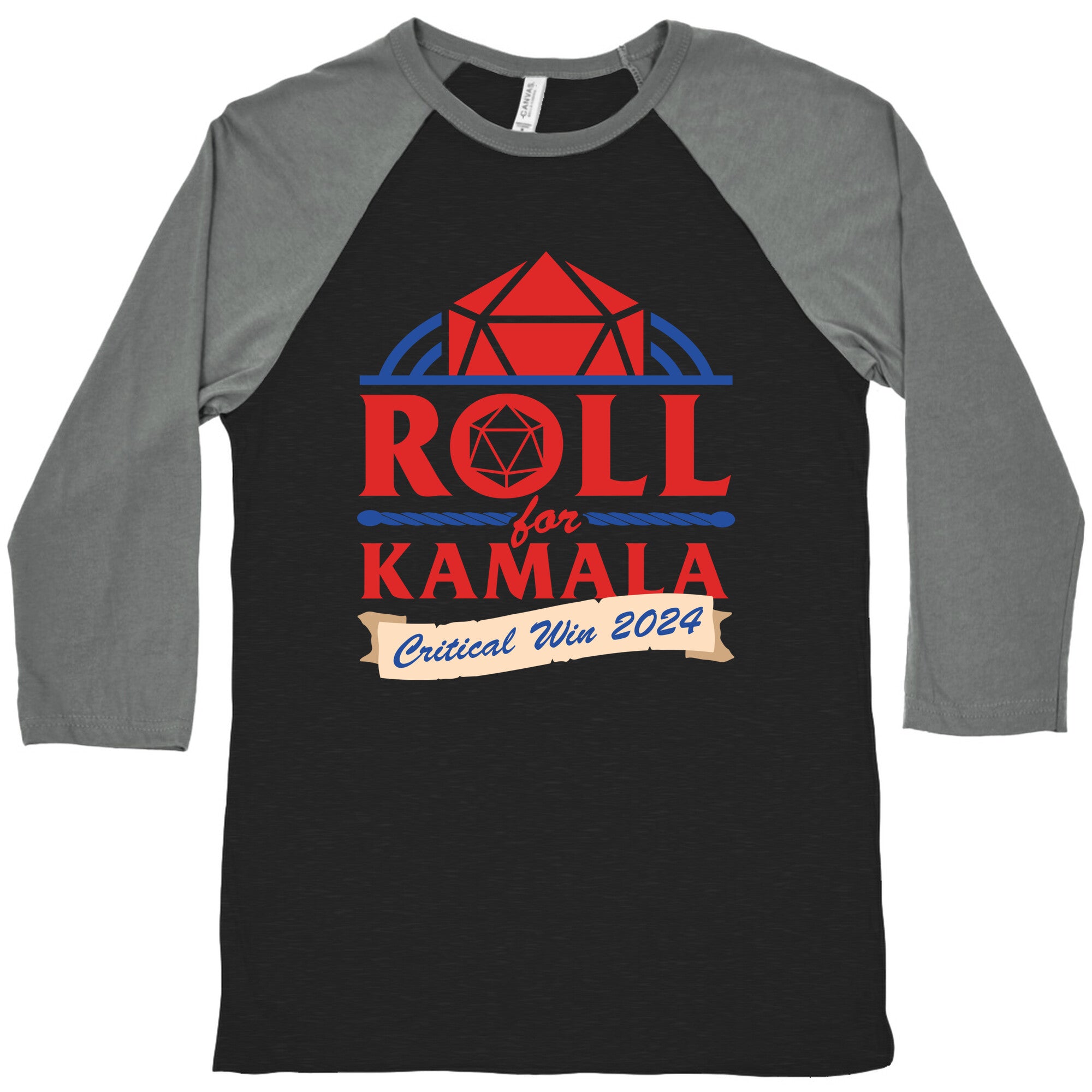 Roll for Kamala: Critical Win 2024 Baseball Tee