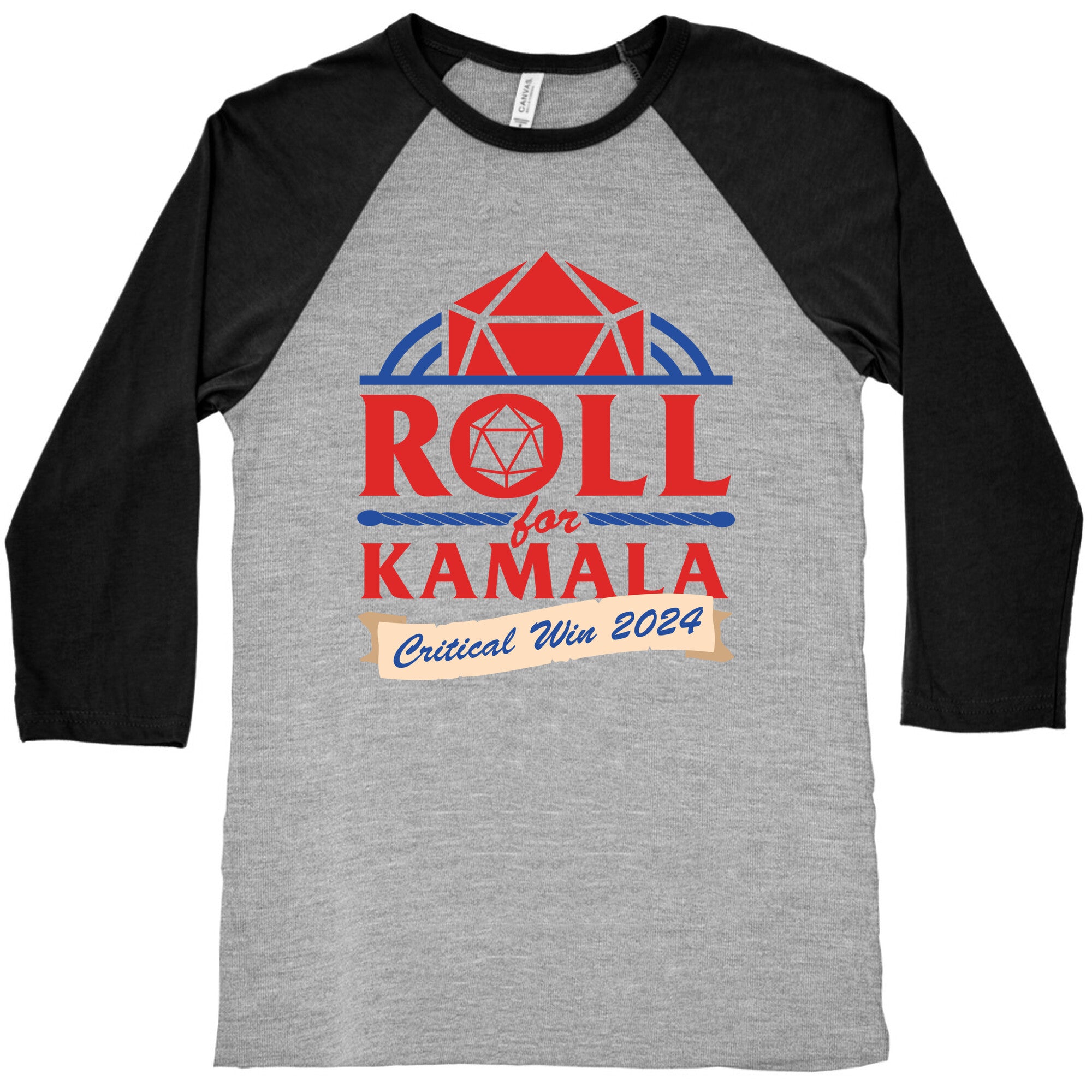 Roll for Kamala: Critical Win 2024 Baseball Tee