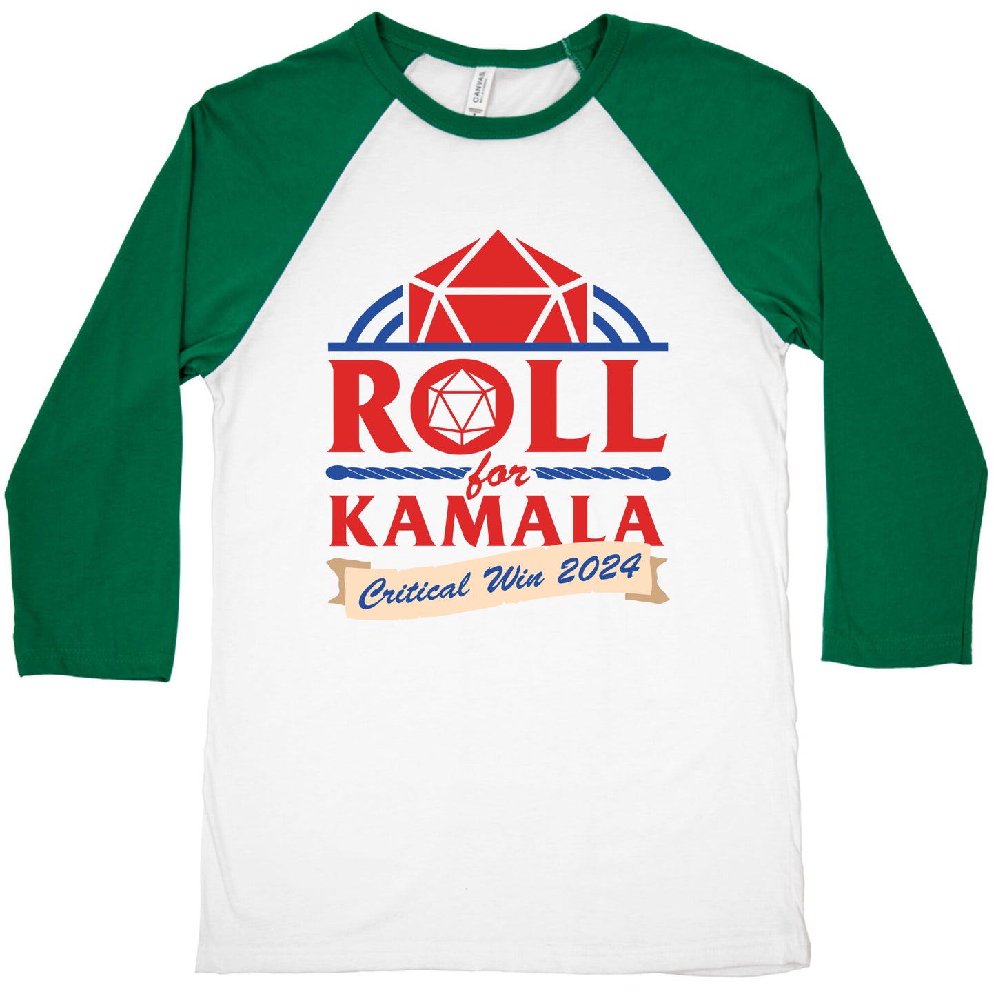 Roll for Kamala: Critical Win 2024 Baseball Tee