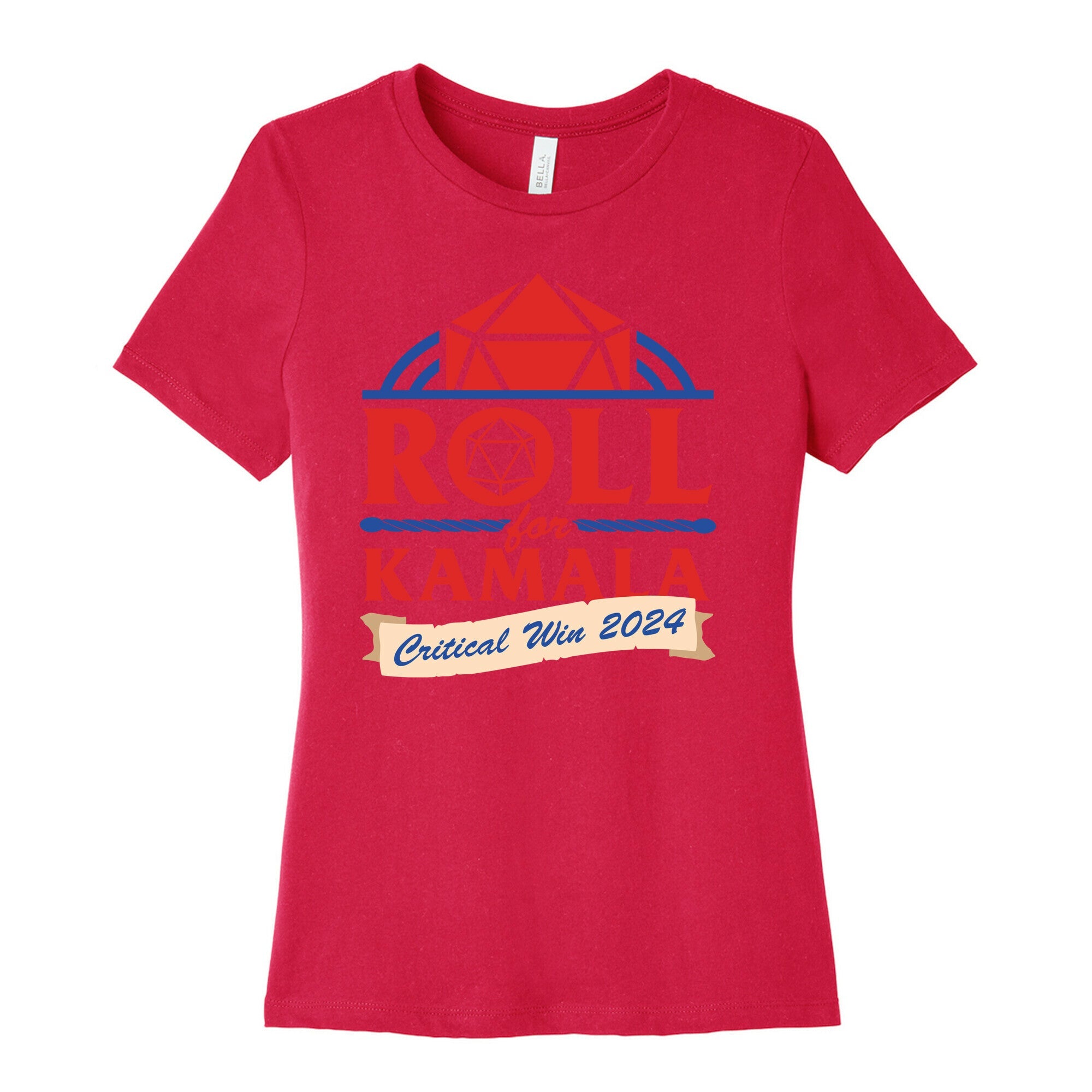 Roll for Kamala: Critical Win 2024 Womens Cotton Tee