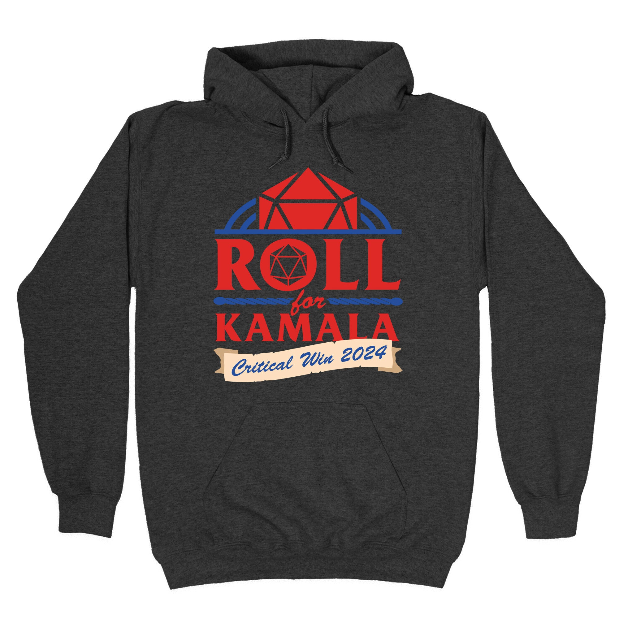 Roll for Kamala: Critical Win 2024 Hoodie