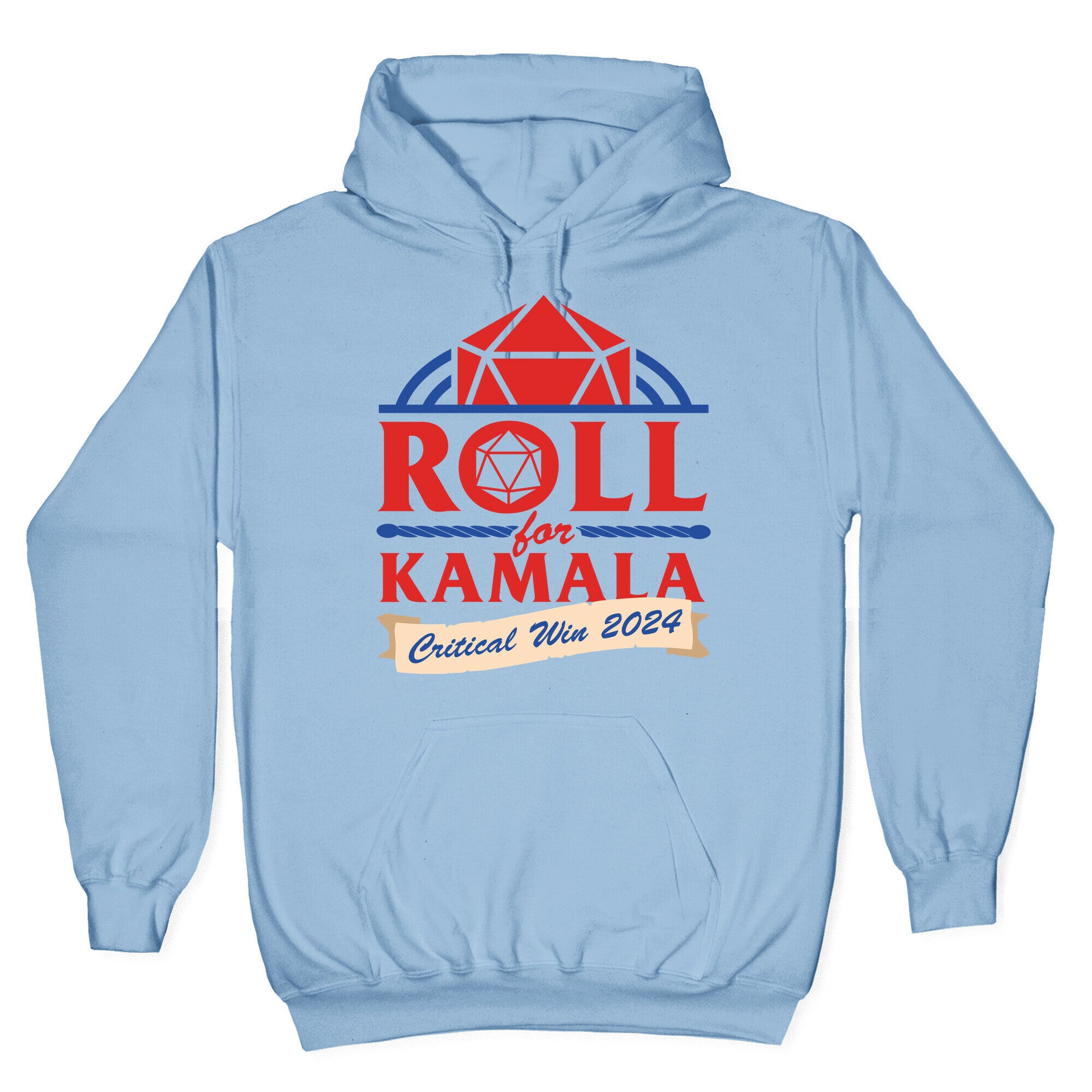 Roll for Kamala: Critical Win 2024 Hoodie