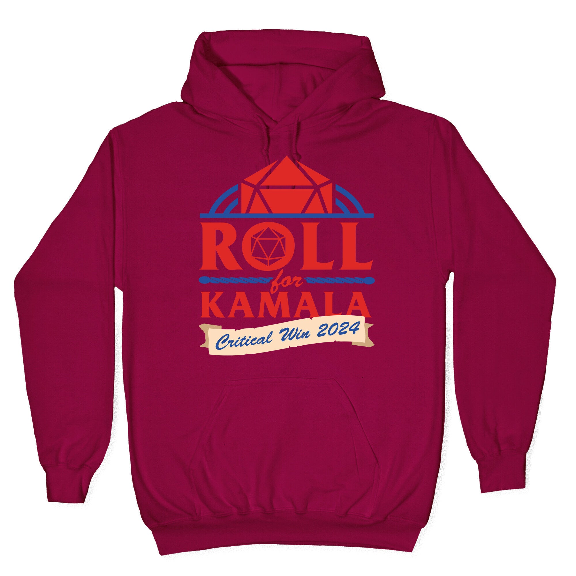 Roll for Kamala: Critical Win 2024 Hoodie