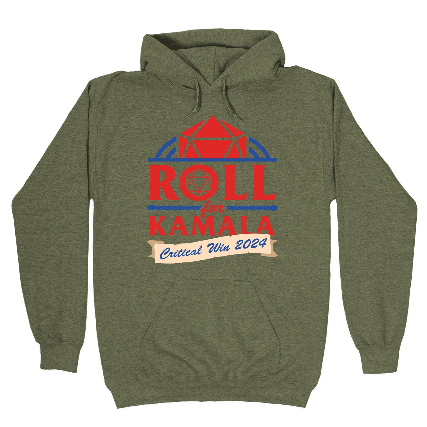 Roll for Kamala: Critical Win 2024 Hoodie