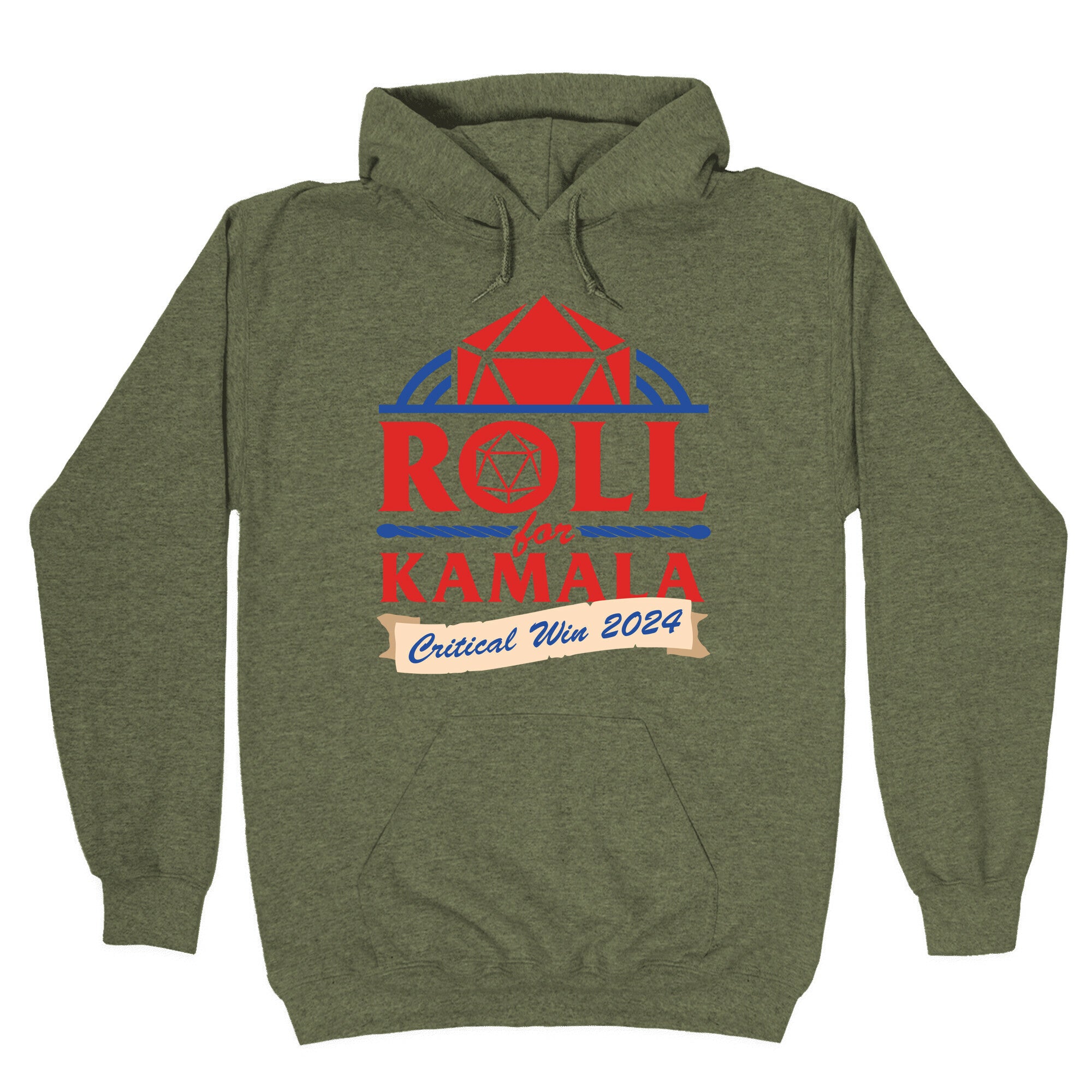 Roll for Kamala: Critical Win 2024 Hoodie