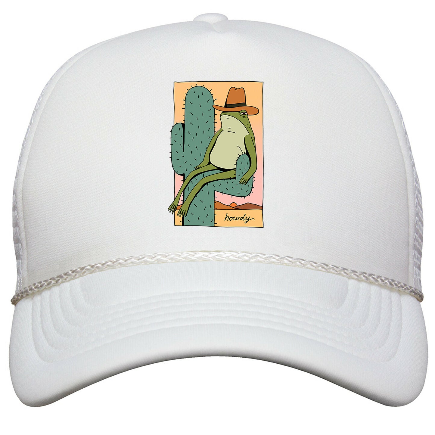 Howdy Frog Cowboy Snapback Trucker Hat