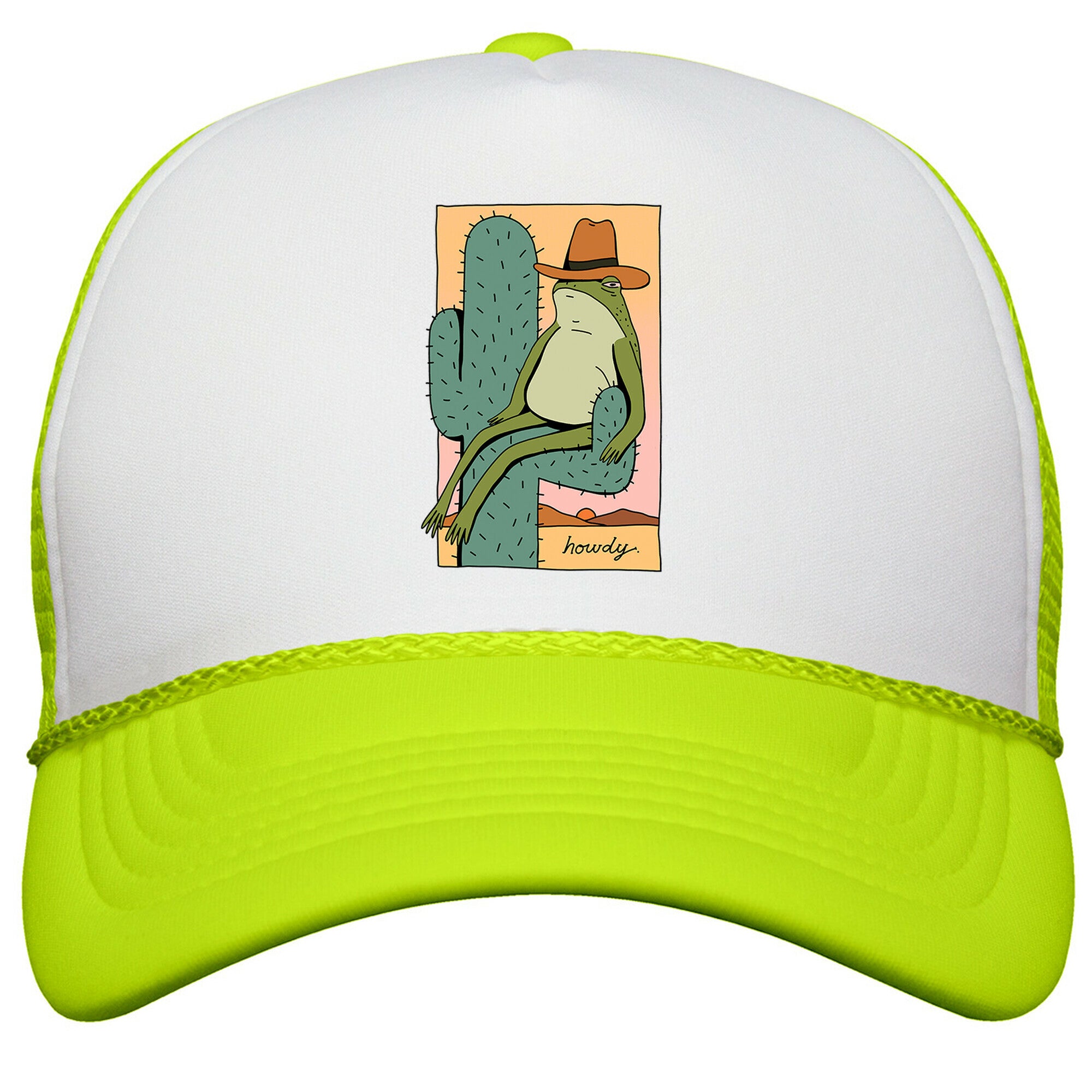 Howdy Frog Cowboy Snapback Trucker Hat