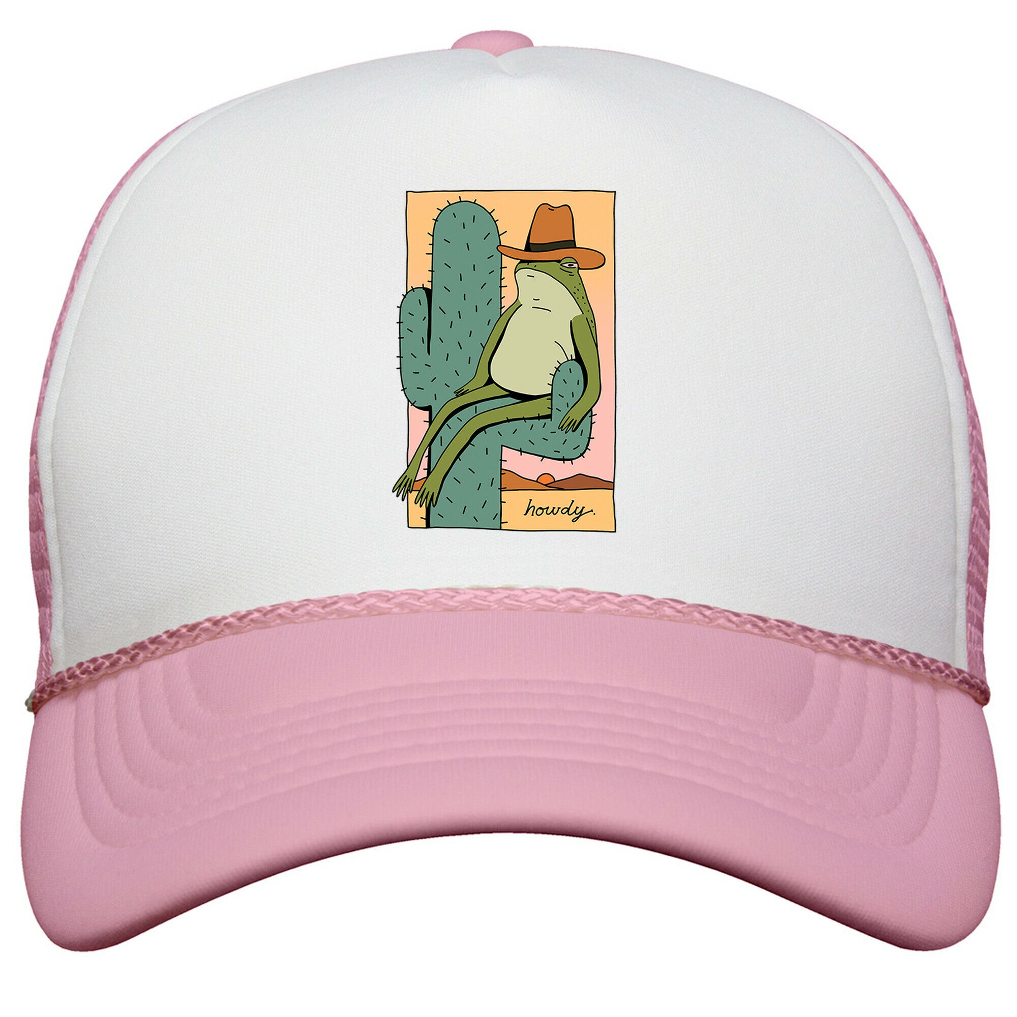 Howdy Frog Cowboy Snapback Trucker Hat