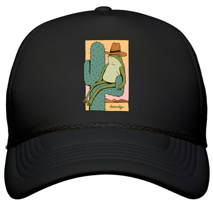 Howdy Frog Cowboy Snapback Trucker Hat