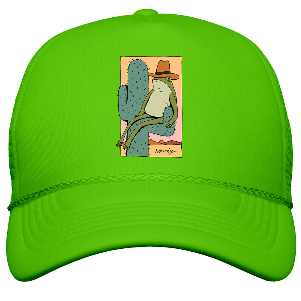 Howdy Frog Cowboy Snapback Trucker Hat