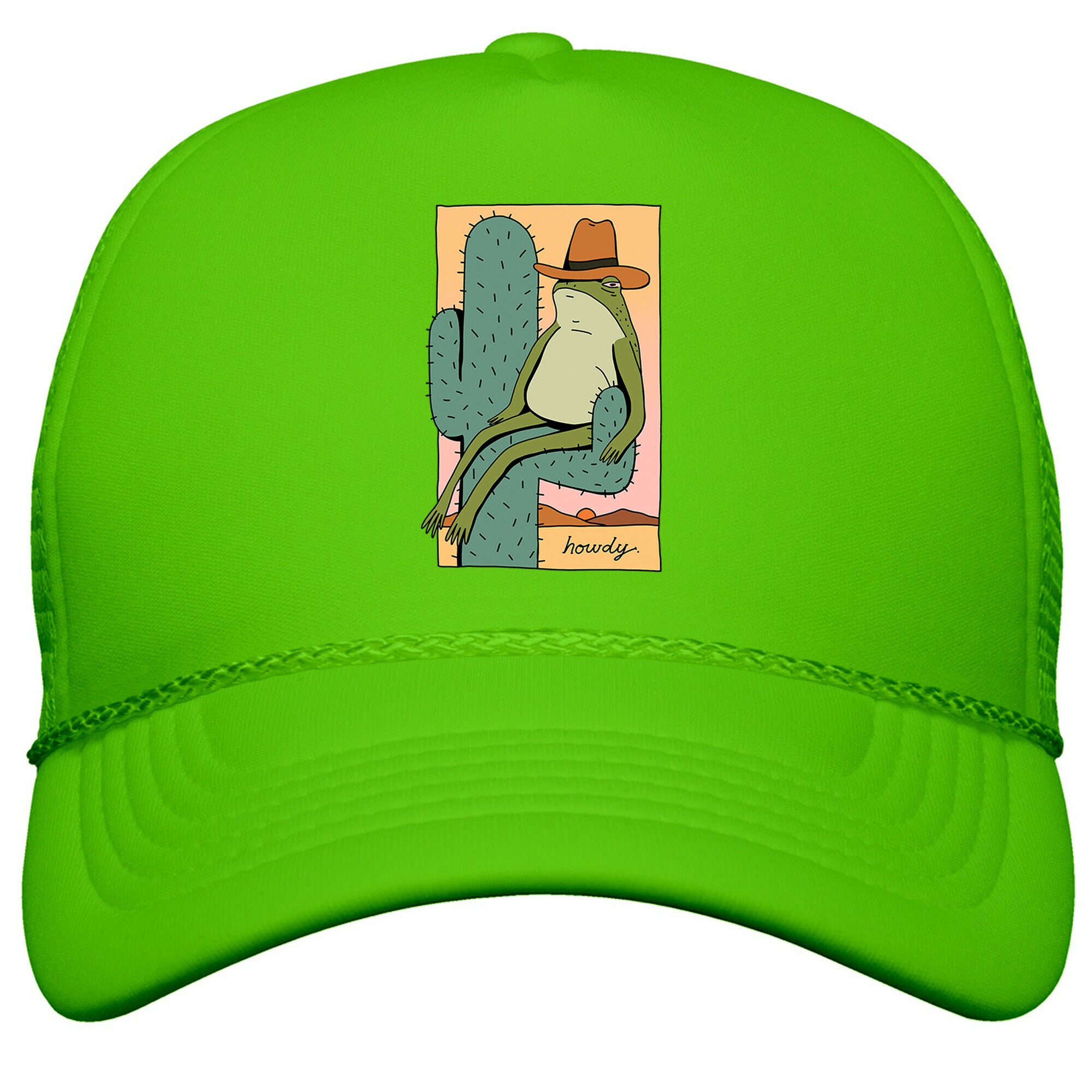 Howdy Frog Cowboy Snapback Trucker Hat
