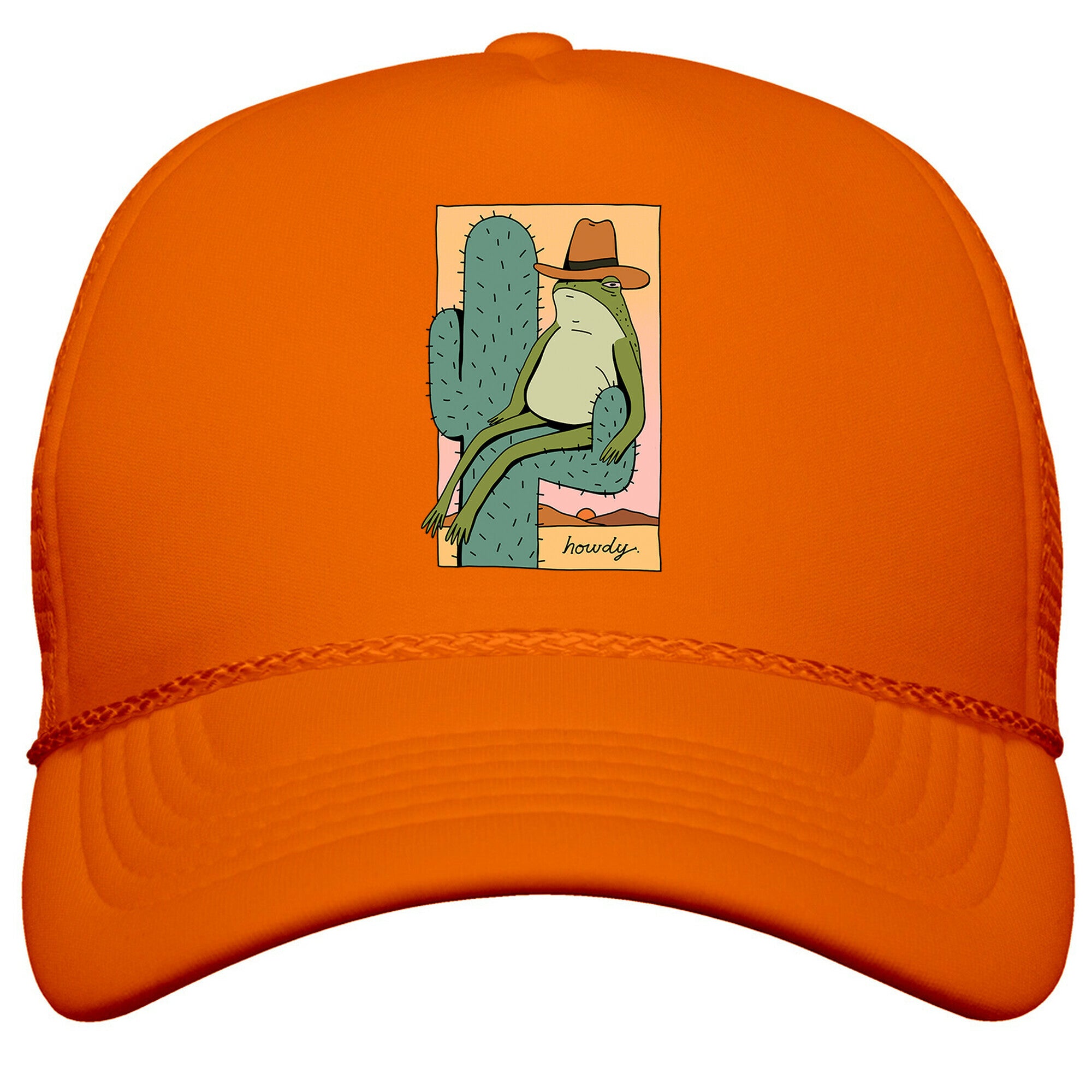 Howdy Frog Cowboy Snapback Trucker Hat
