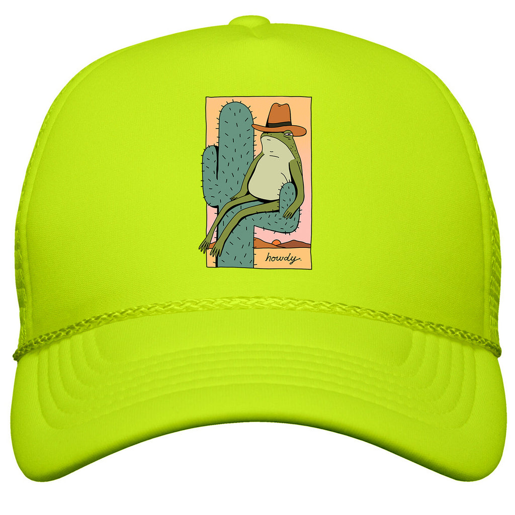 Howdy Frog Cowboy Snapback Trucker Hat