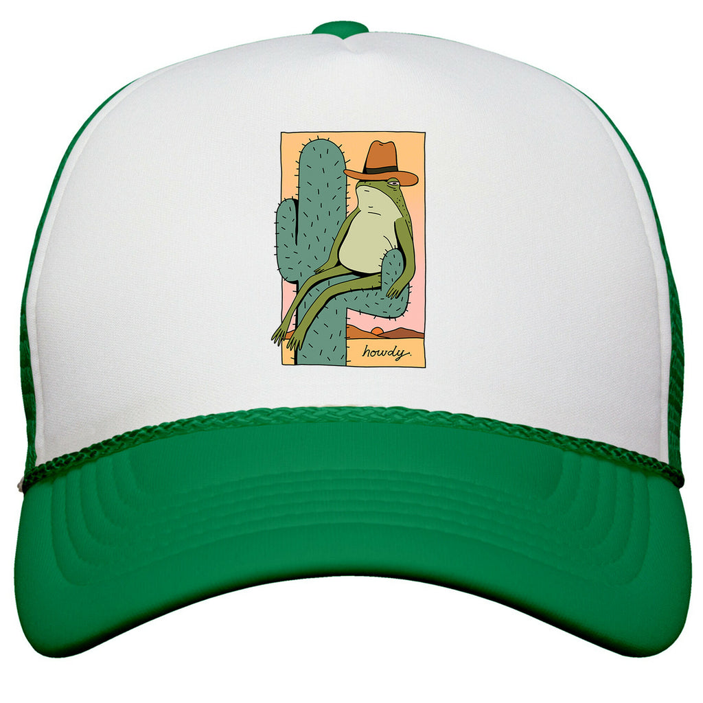 Howdy Frog Cowboy Snapback Trucker Hat